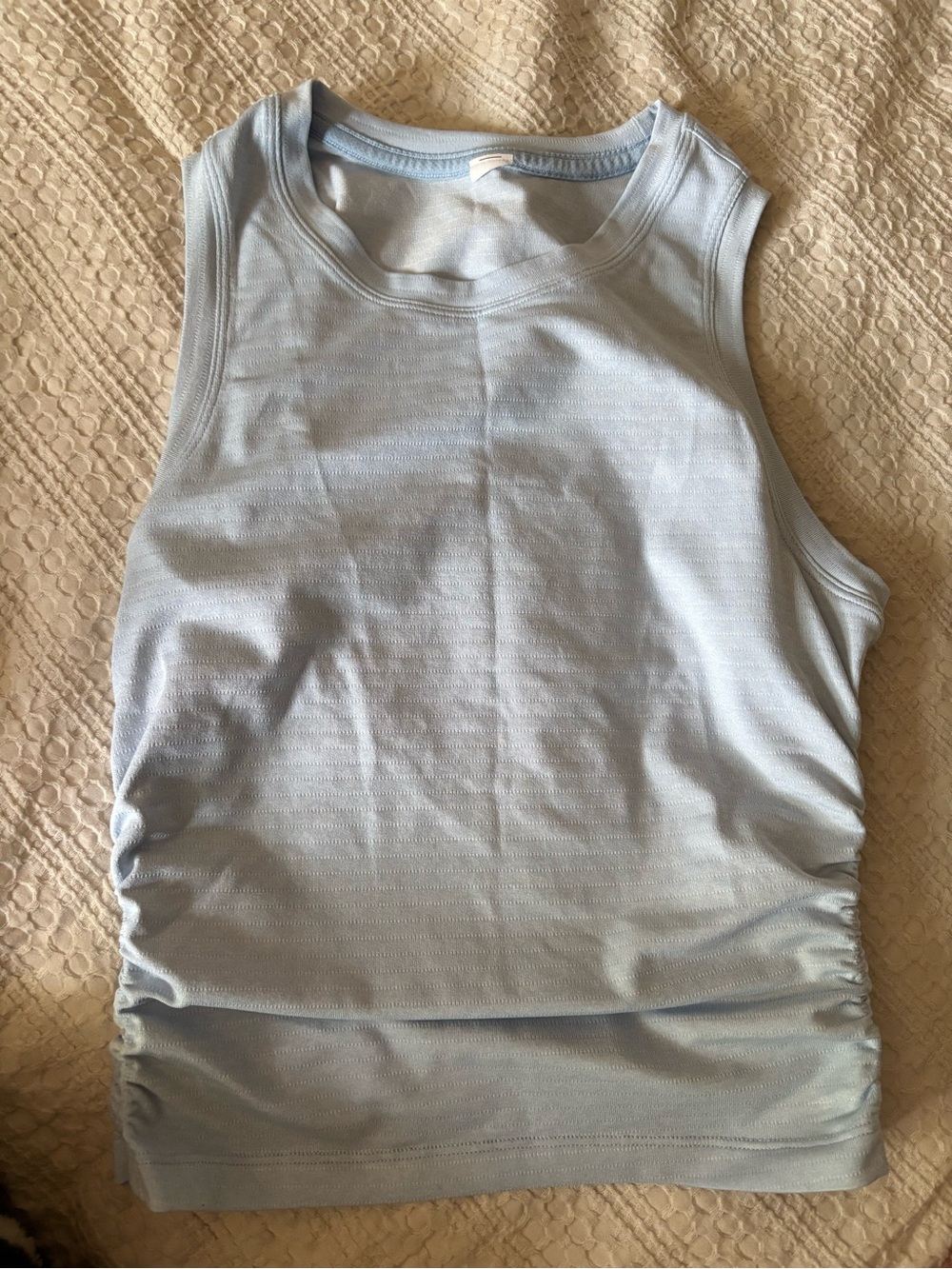 lululemon athletica Light Blue Sleeveless Ruched Tank